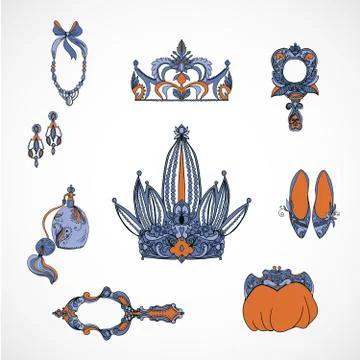 Princess accessories Stock Illustration