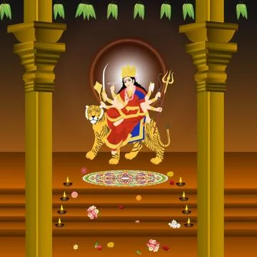 Princess and tiger Stock Illustration