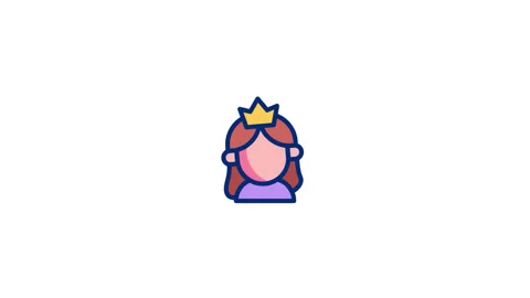 Princess Animated Icon Stock Footage 320344202