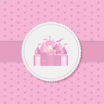 Princess  Background with Castle Vector Illustration Illustrazione stock