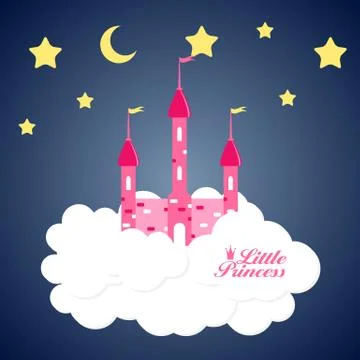 Princess  Background with Castle Vector Illustration Stockillustratie