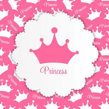 Princess  Background with Crown Vector Illustration Stockillustratie