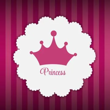 Princess  Background with Crown Vector Illustration Illustrazione stock