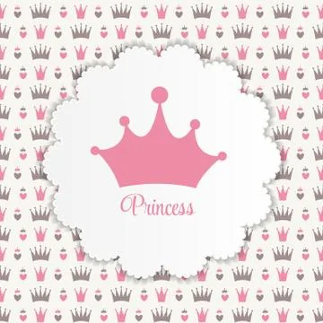 Princess Background with Crown Vector Illustration Stockillustratie