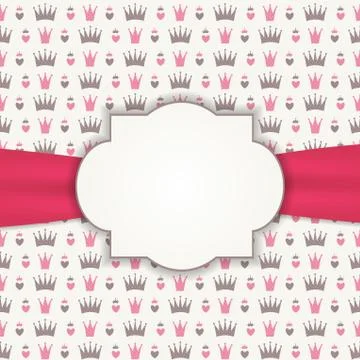 Princess Background with Crown Vector Illustration Illustrazione stock