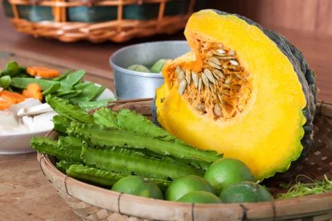 Princess bean and pumpkin Stock Photos