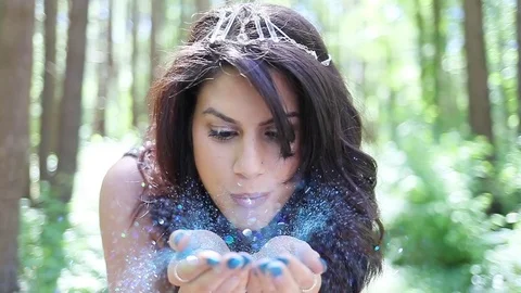 Princess Blows Glitter On You Stock Footage 92138276