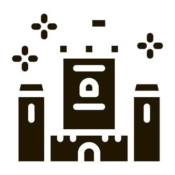 Princess castle icon Vector Glyph Illustration Stock Illustration