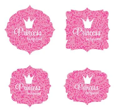 Princess Crown Frame Vector Illustration Stockillustratie