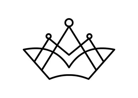 Princess crown icon vector aesthetics thin line sign. Outline Crown Isolated  Stock Illustration