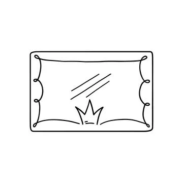 Princess crown mirror doodle frame Stock Illustration