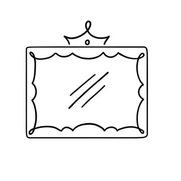 Princess crown mirror doodle frame Stock Illustration