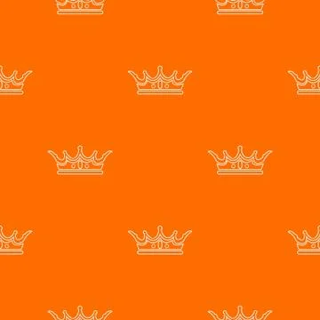 Princess crown pattern orange Stock Illustration