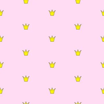 Princess Crown Seamless Pattern Background Vector Illustration イラスト素材