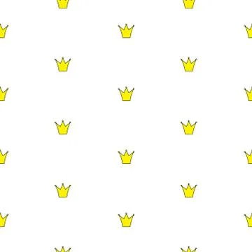 Princess Crown Seamless Pattern Background Vector Illustration Stock Illustration