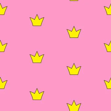 Princess Crown Seamless Pattern Background Vector Illustration Illustrazione stock