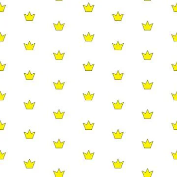 Princess Crown Seamless Pattern Background Vector Illustration Stock Illustration