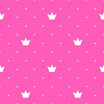 Princess Crown Seamless Pattern Background Vector Illustration Illustrazione stock