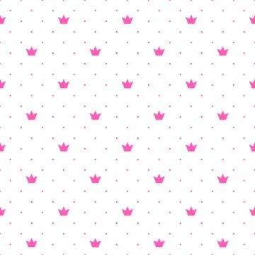 Princess Crown Seamless Pattern Background Vector Illustration イラスト素材
