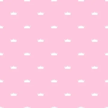 Princess Crown Seamless Pattern Background Vector Illustration Illustrazione stock