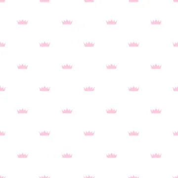 Princess Crown Seamless Pattern Background Vector Illustration Stock Illustration