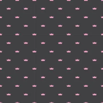 Princess Crown Seamless Pattern Background Vector Illustration Stock Illustration