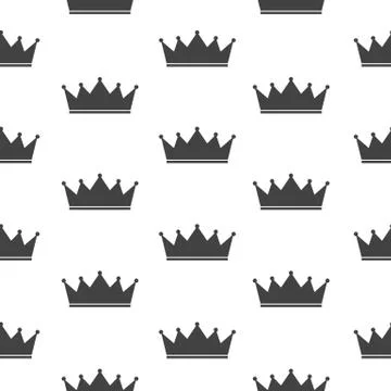 Princess Crown Seamless Pattern Background Vector Illustration Stock Illustration