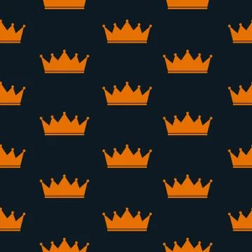 Princess Crown Seamless Pattern Background Vector Illustration Stock Illustration