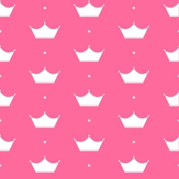 Princess Crown Seamless Pattern Background Vector Illustration. イラスト素材
