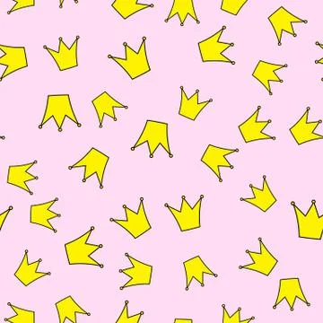 Princess Crown Seamless Pattern Background Vector Illustration Illustrazione stock