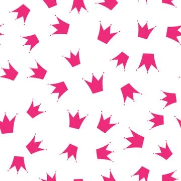 Princess Crown Seamless Pattern Background Vector Illustration Stock Illustration