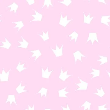 Princess Crown Seamless Pattern Background Vector Illustration Stock Illustration