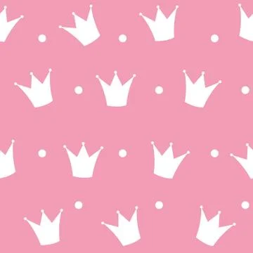 Princess Crown Seamless Pattern Background  Illustration. Stock Illustration