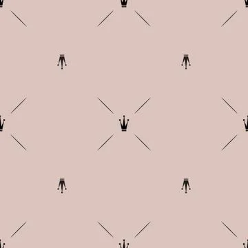 Princess Crown. Seamless repeating pattern. Diadem princess isolated on pink  Stock Illustration