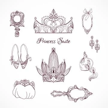 Princess design elements Stock Illustration