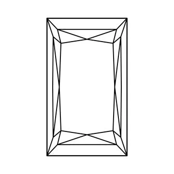 Princess diamond cut shape flat icon. Design diagram. Brilliant Princess cut Illustrazione stock