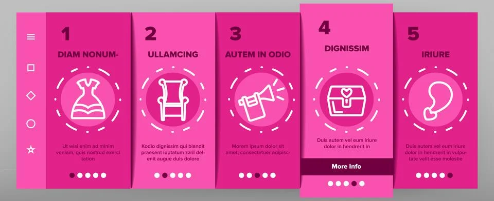 Princess Elements Vector Onboarding Stock Illustration