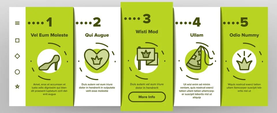 Princess Elements Vector Onboarding Stock Illustration