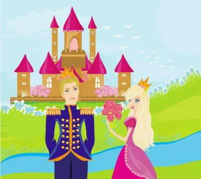 Princess got flowers from prince Illustration