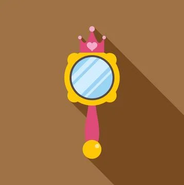Princess hand mirror with crown and heart design Stock Illustration