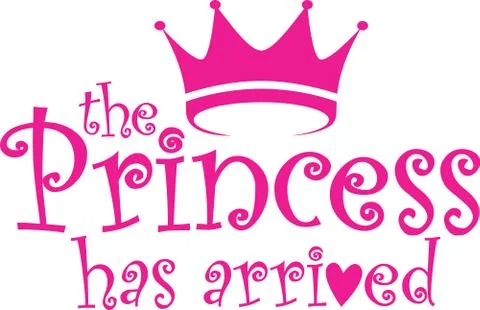 The princess has arrived label, vector illustration Illustrazione stock