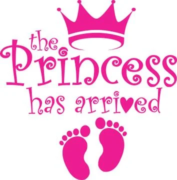 The princess has arrived label, vector illustration Illustrazione stock