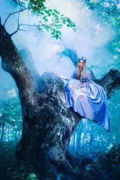 Princess in magic forest Stock Photos