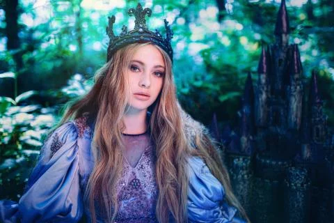 Princess in magic forest Stock Photos