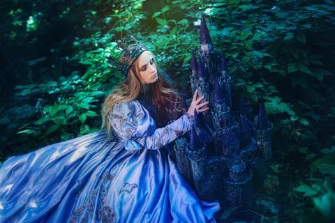 Princess in magic forest Stock Photos