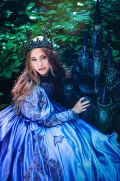 Princess in magic forest Stock Photos