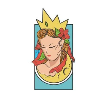 Princess of the moon illustration vector Stock Illustration