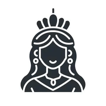 Princess or queen flat icon. Isolated vector illustration Stock Illustration