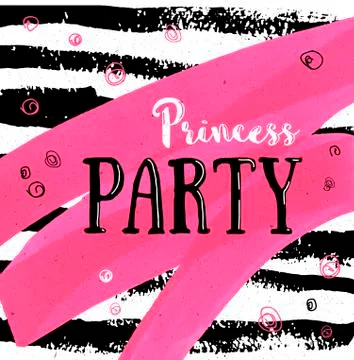 Princess party calligraphic Stock Illustration