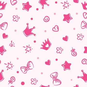 Princess pattern. background for girls. crown Stock Illustration